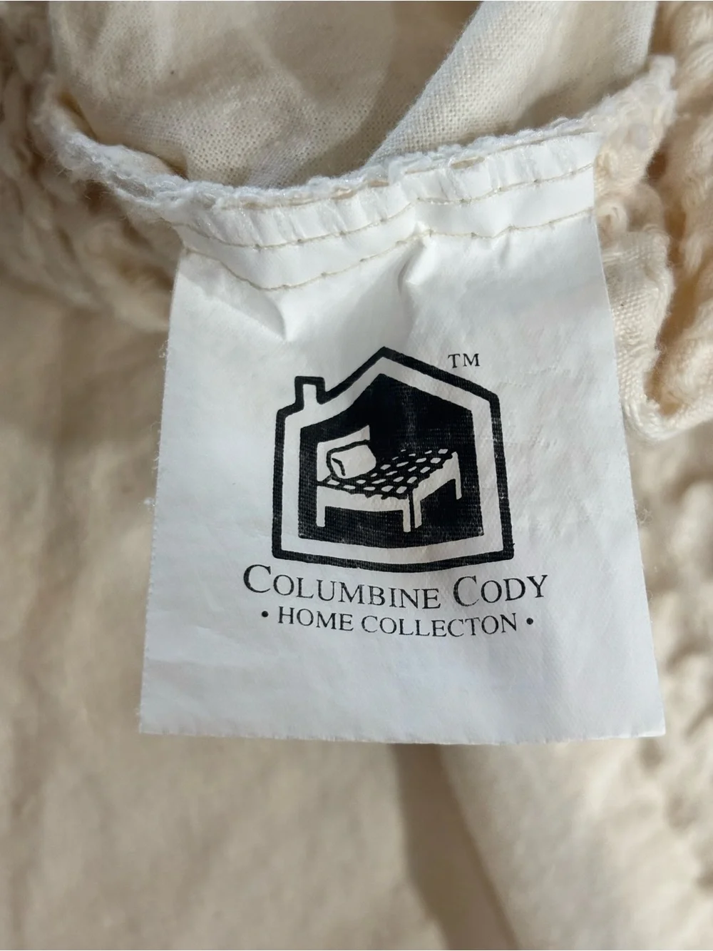 COLUMBINE CODY Ivory WAFFLE WEAVE Textured Duvet Cover Portugal Full/Queen
